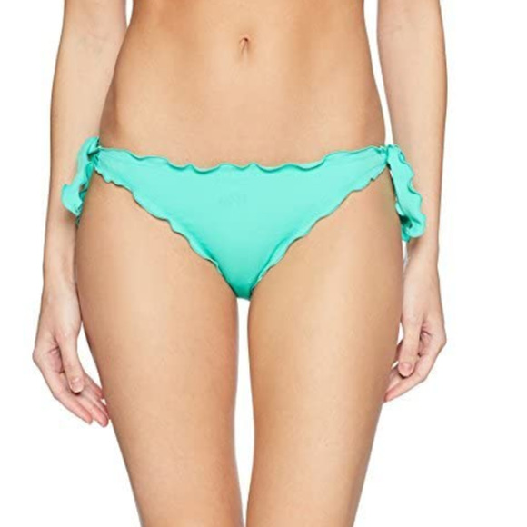 GUESS Women Ruffle Trim Cheeky Brief Bikini Bottom Aqua Green Size XL - Picture 1 of 1